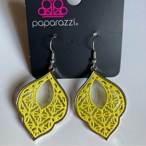 NWT Yellow Ornate Dangle Earrings